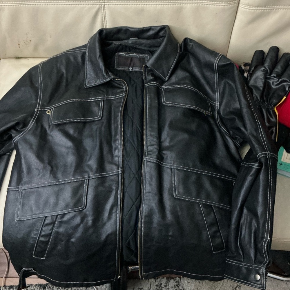 Lux Black Leather Field Jacket